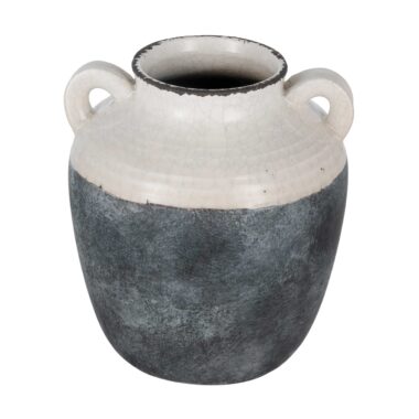 JARRON BLANCO/GRIS CON ASA